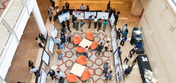 Photo of poster session at UCSF campus.