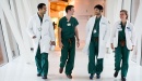 A team of doctors walks the halls of UCSF